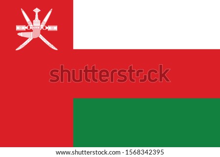 National Oman flag, official colors and proportion correctly. National Oman flag. Vector illustration. EPS10. Omanflag vector icon, simple, flat design for web or mobile app.