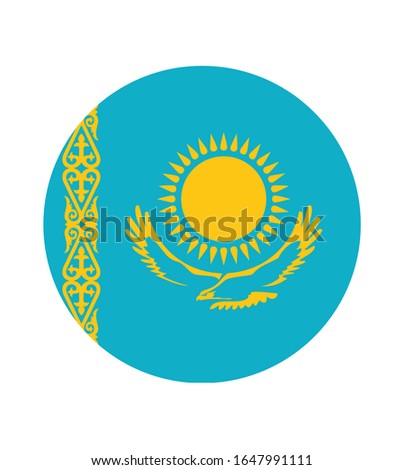 National Kazakhstan flag, official colors and proportion correctly. National Kazakhstan flag. Vector illustration. EPS10. Kazakhstan flag vector icon, simple, flat design for web or mobile app.