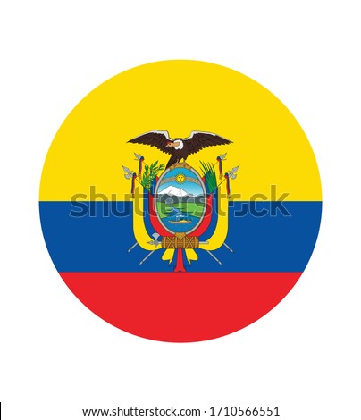 National Ecuador flag, official colors and proportion correctly. National Ecuador flag. Vector illustration. EPS10. Ecuador flag vector icon, simple, flat design for web or mobile app.
