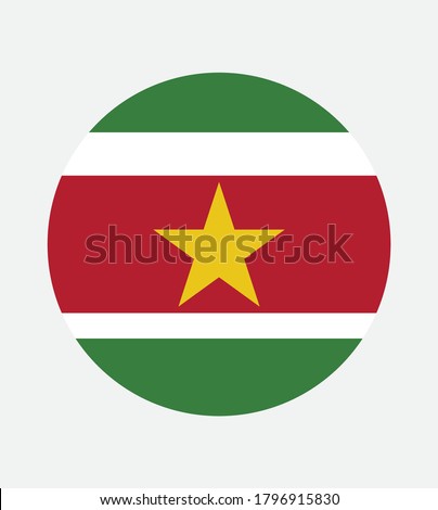 National Suriname flag, official colors and proportion correctly. National Suriname flag. Vector illustration. EPS10. Suriname flag vector icon, simple, flat design for web or mobile app.