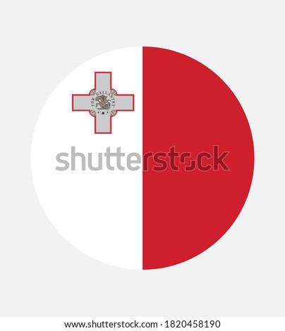National Malta flag, official colors and proportion correctly. National  Malta flag. Vector illustration. EPS10. Malta flag vector icon, simple, flat design for web or mobile app.