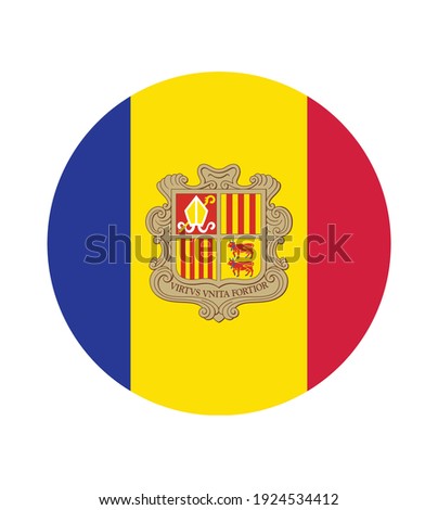 National Andorra flag, official colors and proportion correctly. National Andorra flag. Vector illustration. EPS10. Andorra flag vector icon, simple, flat design for web or mobile app.