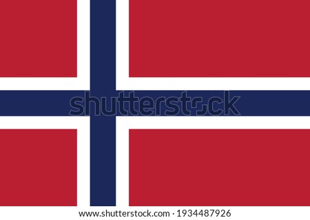 National norway flag, official colors and proportion correctly. National norway flag. Vector illustration. EPS10. norway flag vector icon, simple, flat design for web or mobile app.