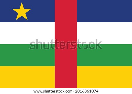 National Central African Republic flag, official colors and proportion correctly. National Central African Republic flag. Vector illustration. EPS10. Central African Republic flag vector icon