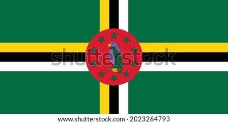 National Dominica flag, official colors and proportion correctly. National Dominica flag. Vector illustration. EPS10. Dominica flag vector icon, simple, flat design for web or mobile app.