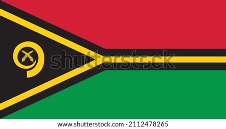 National Vanuatu flag, official colors and proportion correctly. National Vanuatu  flag. Vector illustration. EPS10. Vanuatu  flag vector icon, simple, flat design for web or mobile app.