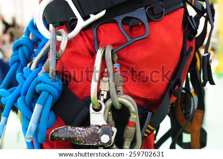 rope access equipment for inspector.