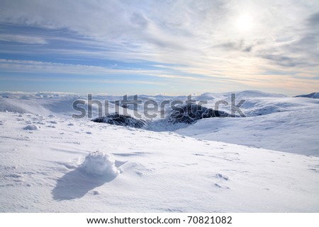 The Cairngorm mountains in the Scottish highlands in Winter.
