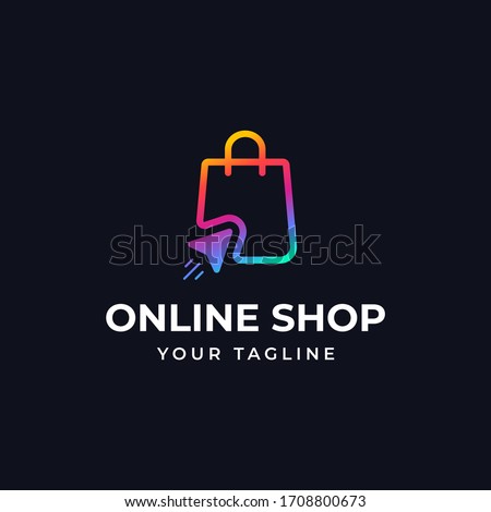 Online shopping logo design template