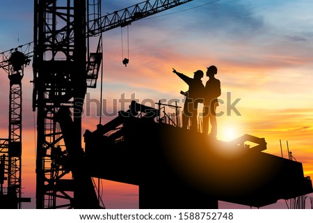 Similar – Foto Bild Baustelle mit Kranen