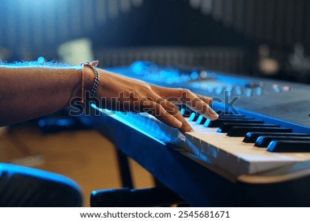 Similar – Image, Stock Photo Closeup of man playing violin