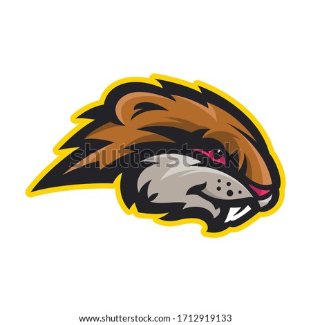 Groundhog Gopher or brave Beaver mascot. Vector badge