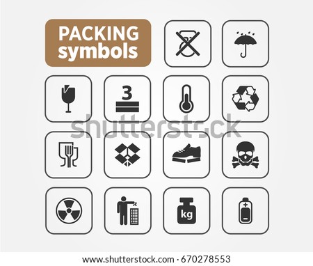 Vector packing icon set