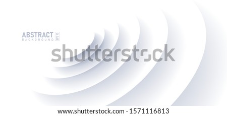 Abstract ripple effect on white background. circle shape with shadow in paper cut style vector illustration.