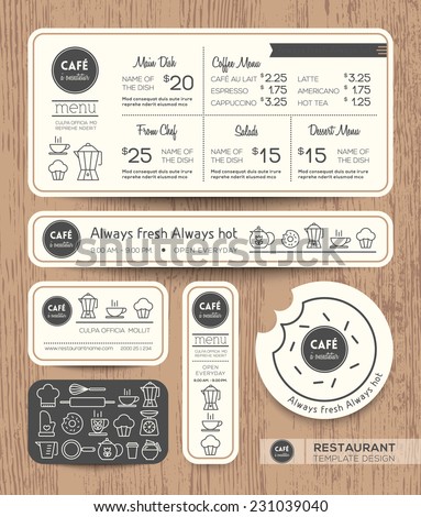 Restaurant Cafe Set Menu Graphic Design Template layout