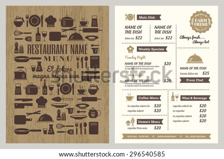restaurant menu designs templates