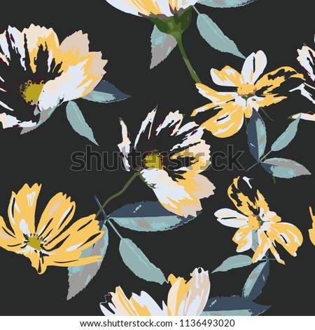 Seamless floral pattern. Flowers texture