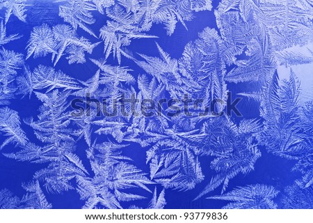 Drawing of the frost on a winter window