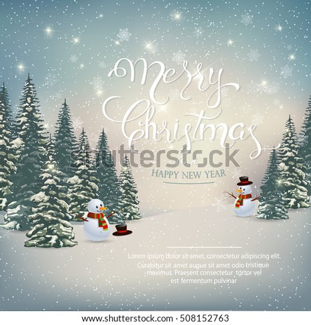 Merry Christmas Lettering Design 2017. Vector Illustration Eps 10 - 508152763 : Shutterstock