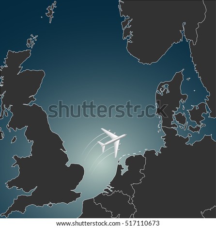 UK and Europe Airline, map 