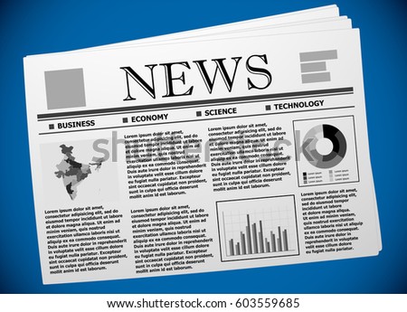 India business and economy on newspaper 