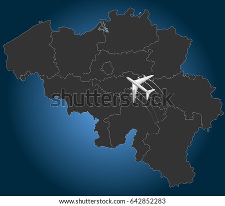 Belgium, plane and map 