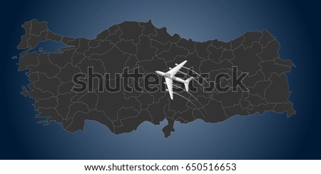 Turkey Airline, map 