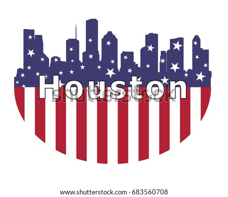 Houston City And USA Flag 