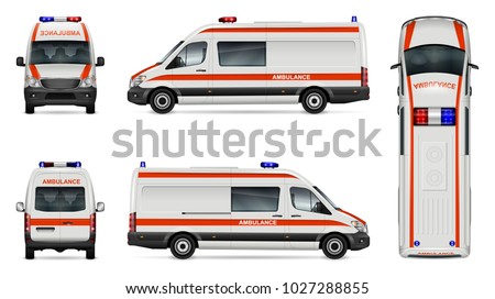 Similar – Image, Stock Photo Group of doctors transporting patient to operating room