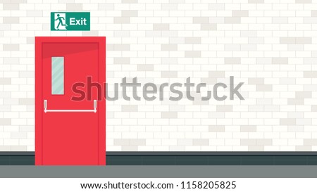 Exit door vector. free space for text. wallpaper. background.