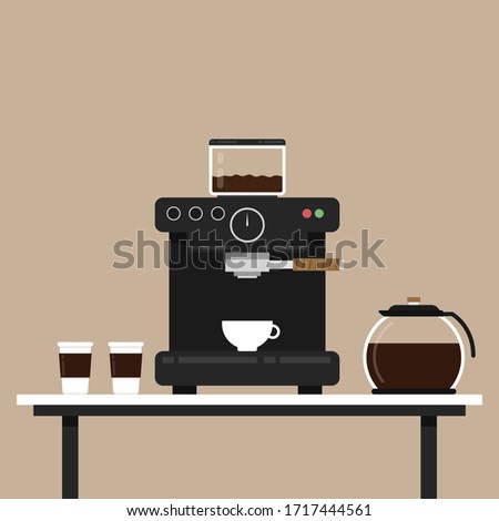 Coffee maker vector. wallpaper. coffee cup vector.