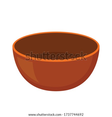 Brown Bowl. Bowl on white background. bowl vector.