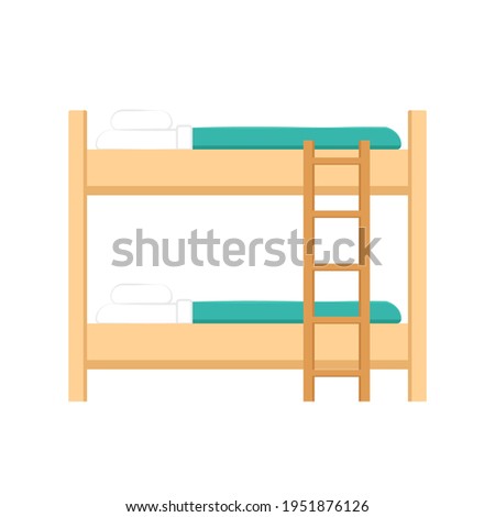 Bunk bed vector. Bunk bed on white background.