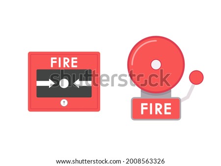 Fire alarm cartoon vector. Fire alarm system. Fire equipment. Vector illustration in flat style.