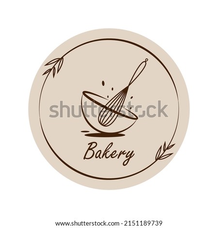 Bakery logo design. Bakery sign vector. Whisk logo design.