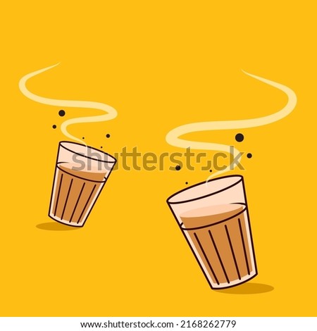 Indian hot drink vector. Indian chai icon. Chai is Indian drink. 