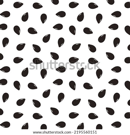 Black sesame seeds pattern wallpaper. Black sesame seeds on white background.