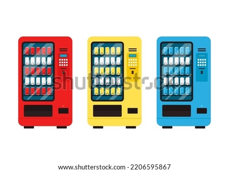 Soda vending machine icon. Vector image isolated on white background. Red drinking water vending machine