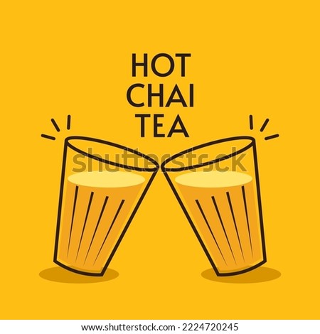 Indian hot drink vector. Indian chai icon. Chai is Indian drink. 