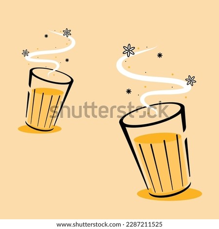 Indian hot drink vector. Indian chai icon. Chai is Indian drink. Kerala tea shop illustration vector eps.Indian Kerala roadside. Kerala tea shop line drawing. Kerala Old.