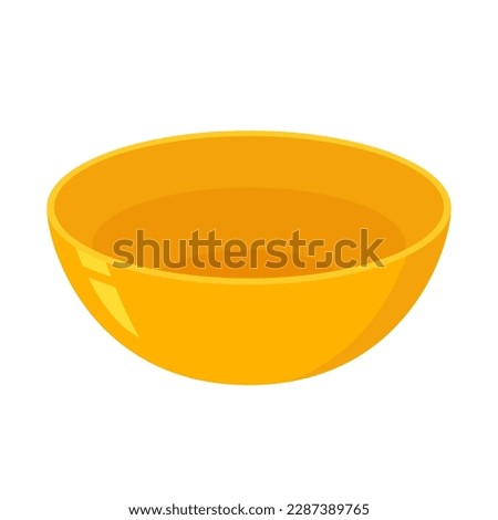 Yellow Bowl. Bowl on white background. bowl vector.