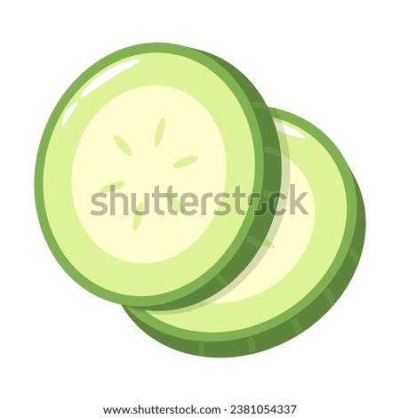 Cucumber slice isolated on white background. Cucumber slice icon. Cucumber vector.