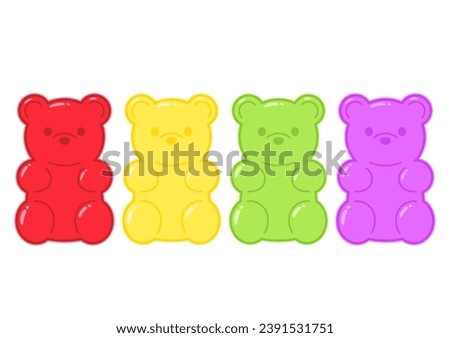 Jelly bears fruit gummy. Character Illustrator vector design.