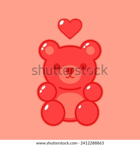 Jelly bears fruit gummy. Character Illustrator vector design. Jelly bears in Valentine's day.