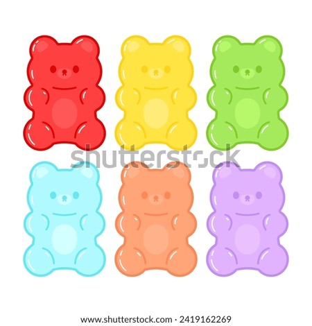 Jelly bears fruit gummy. Character Illustrator vector design.