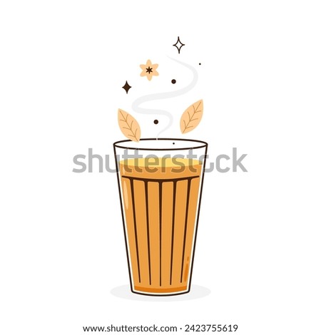 Indian hot drink vector. Indian chai icon. Chai is Indian drink. Kerala tea shop illustration vector eps. Indian Kerala roadside. Kerala tea shop line drawing. Kerala Old.