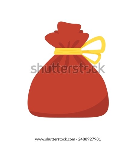 Chinese New Year Money pocket vector. Chinese money bag vector. Vector flat long shadow design. word 