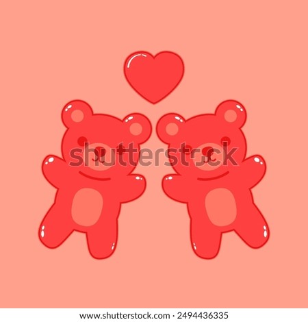 Jelly bears fruit gummy. Character Illustrator vector design.