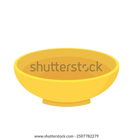 Yellow Bowl. Bowl on white background. bowl vector.