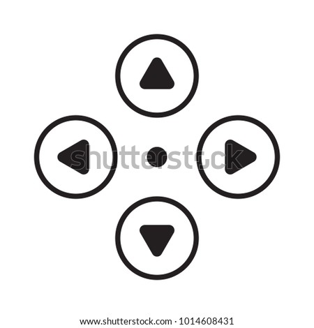 Game control. Video game controller. D-pad icon. Up, down, left and right buttons. Vector illustration